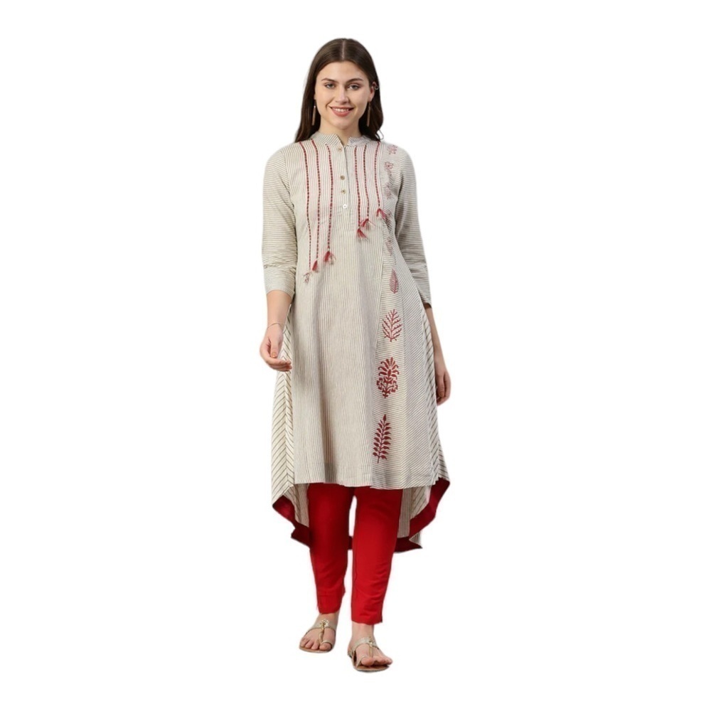 VIHAAN IMPEX Striped A-line Kurta with Tassels NWT